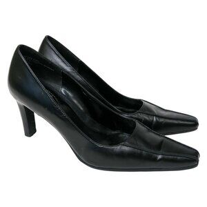 Vintage 90s Connie Black Leather Pumps